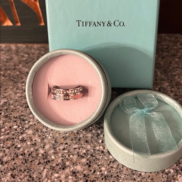 Tiffany & Co. Jewelry - NWOT Tiffany & Co. Silver & Pink Band with CZ stones